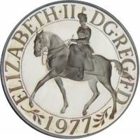 (№1977km920a) Монета Великобритания 1977 год 25 Pence (Серебряный юбилей правления серебро)